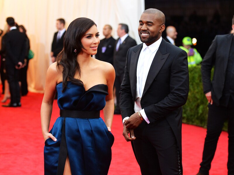 Kim Kardashian met haar verloofde Kanye West.