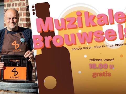 Van 28 augustus tot 18 september kan je elke vrijdag vanaf 18 uur terecht in een Leeuwse brouwerij voor 'Muzikale Brouwsels'. 4Pajot, de microbrouwerij van Raymond De Saegher bijt vrijdag de spits af.