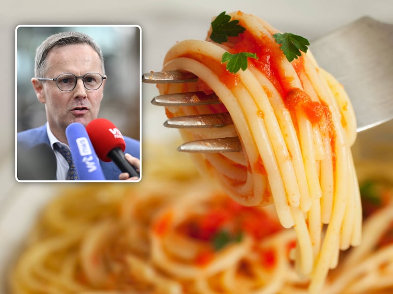 Illustratiebeeld van spaghetti. Inzetfoto: Koen Blomme, advocaat van de beklaagde.