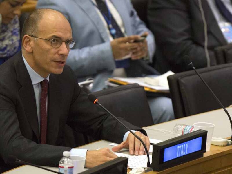 Italiaans eerste minister Enrico Letta op de Algemene Vergadering van de VN in New York.