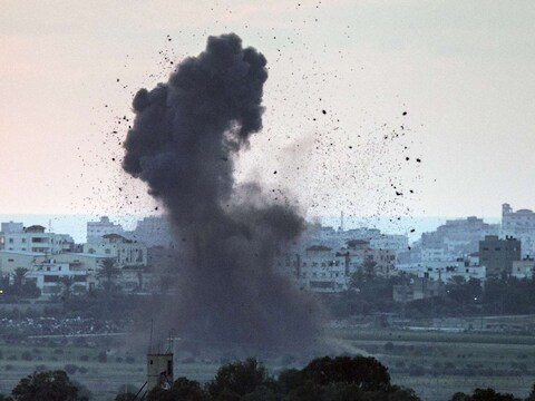 Inslag in Gaza Stad.
