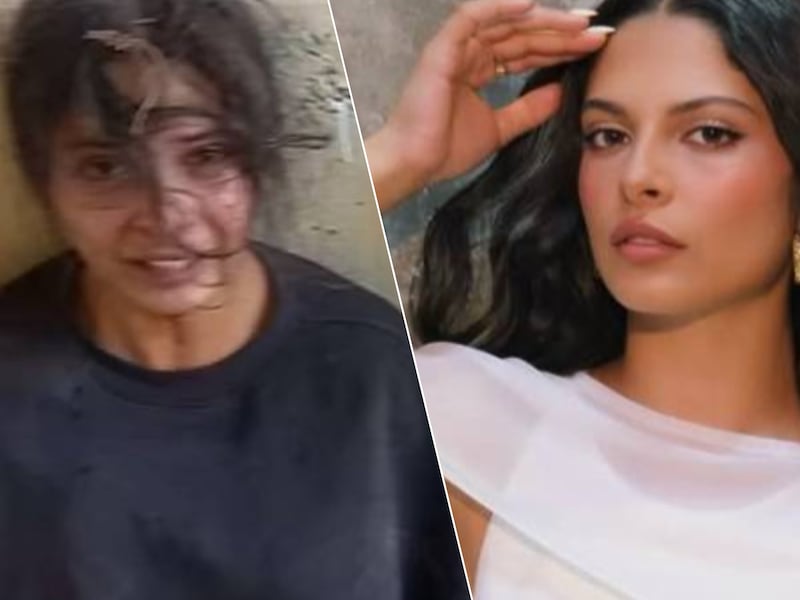 L: Daniella Gilboa, enkele uren nadat ze ontvoerd was door Hamas-strijders. R: de jongedame bouwt nu aan een zangcarrière.