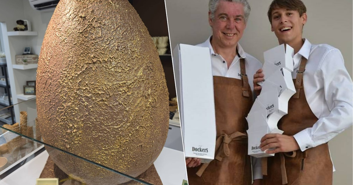 Dockers Chocolade in Ronse maakt reusachtig paasei van 95 cm: “Zelfs ...