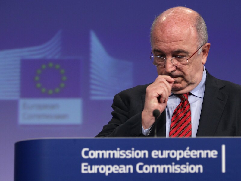 Europees commissaris van Concurrentie Joaquin Almunia gaf vandaag een persconferentie naar aanleiding van de herstructurering.