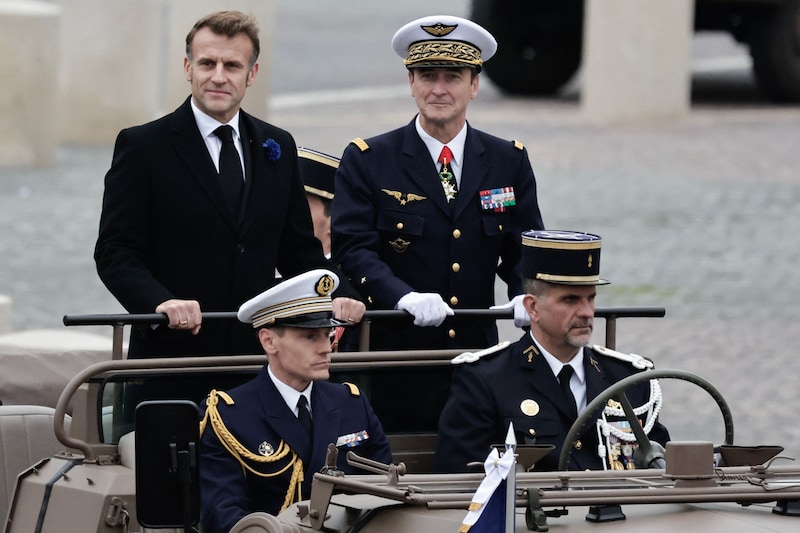Fabien Mandon met de Franse president Emmanuel Macron. 