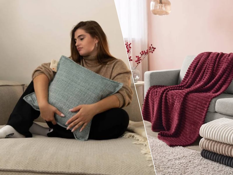 Een kussen dat actief warmte afgeeft of een plaid om knus onder te kruipen: zo hou je je warm tijdens de koudste maanden van het jaar.