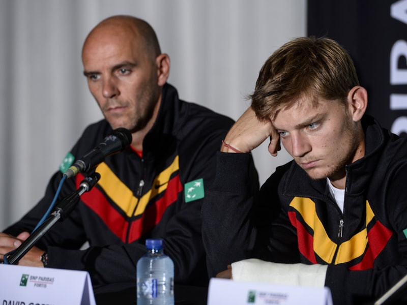 Johan Van Herck (l) heeft Germain Gigounon opgeroepen om de geblesseerde David Goffin te vervangen