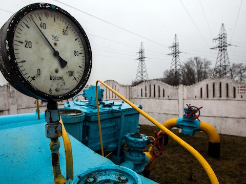 Een gasstation nabij Kiev.