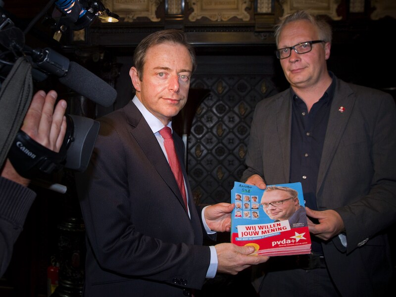 Bart De Wever en Peter Mertens op 17 oktober in Antwerpen.
