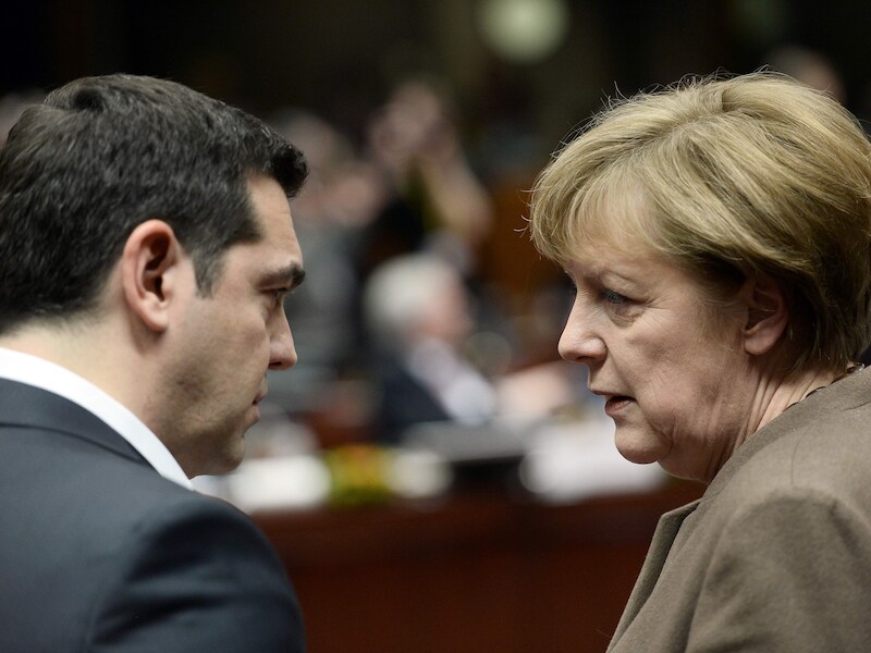 Tsipras in gesprek met Angela Merkel