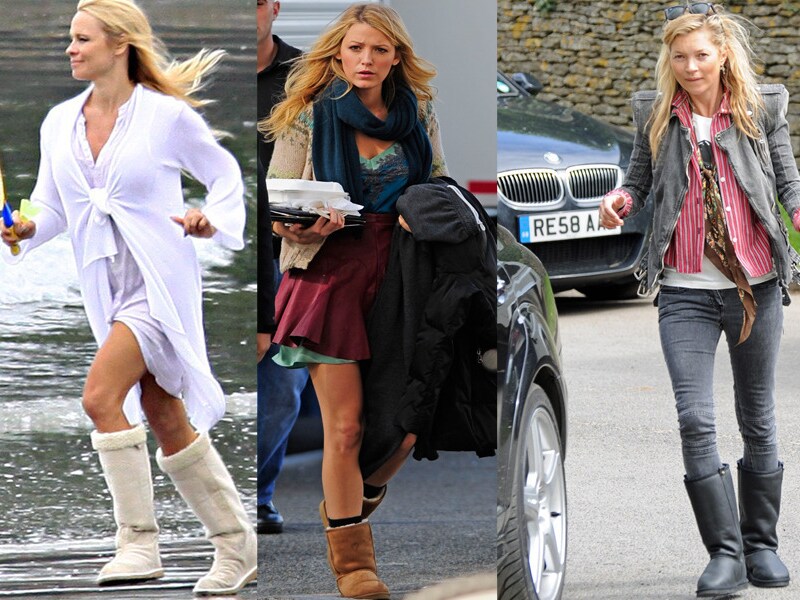Pamela Anderson, Blake Lively en Kate Moss in hun Uggs.