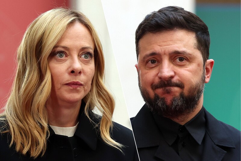 Meloni heeft “gespannen” ontmoeting met Zelensky: “Ze oefent ...