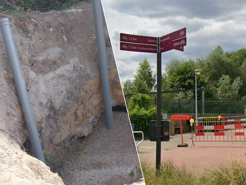 De fietsostrade tussen Boom en Niel is al maanden onderbroken door een zinkgat.