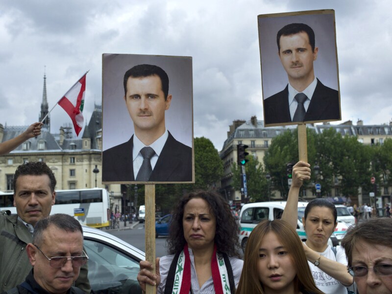 Aanhangers van de Syrische president Bashar al-Assad.