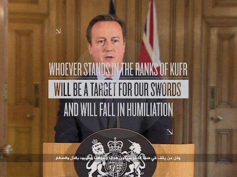 David Cameron in het laatste IS-propagandafilmpje.