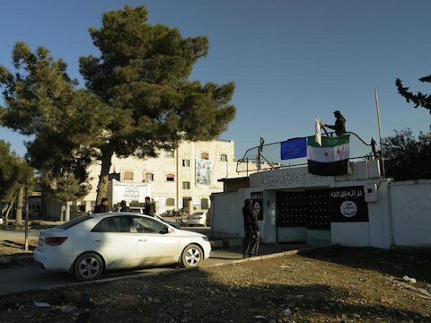 Een voormalige basis van de extremistische groepering ISIL in Syrië.