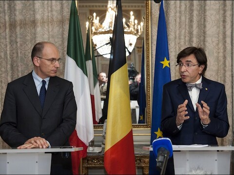 Premier Elio Di Rupo en zijn Italiaanse ambtsgenoot Enrico Letta.