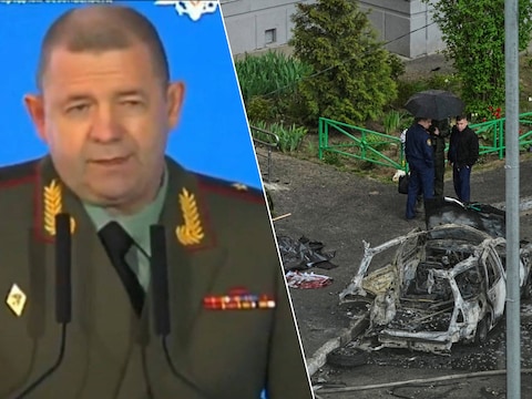 Jaroslav Moskalik.  / De auto na de explosie.