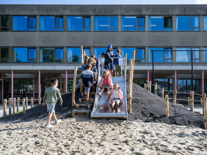 Vernieuwde speelplaats in het groen voor basisschool De Bijenkorf
