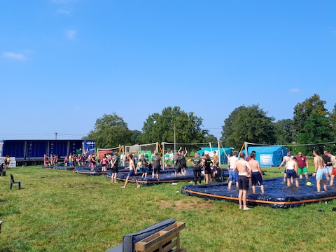 De aquavolley is steeds een groot succes.