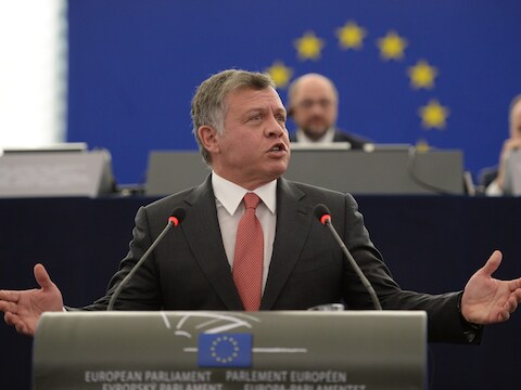 "Ik kan niet toestaan dat terroristen mijn geloof kapen", zei koning Abdullah II van Jordanië.