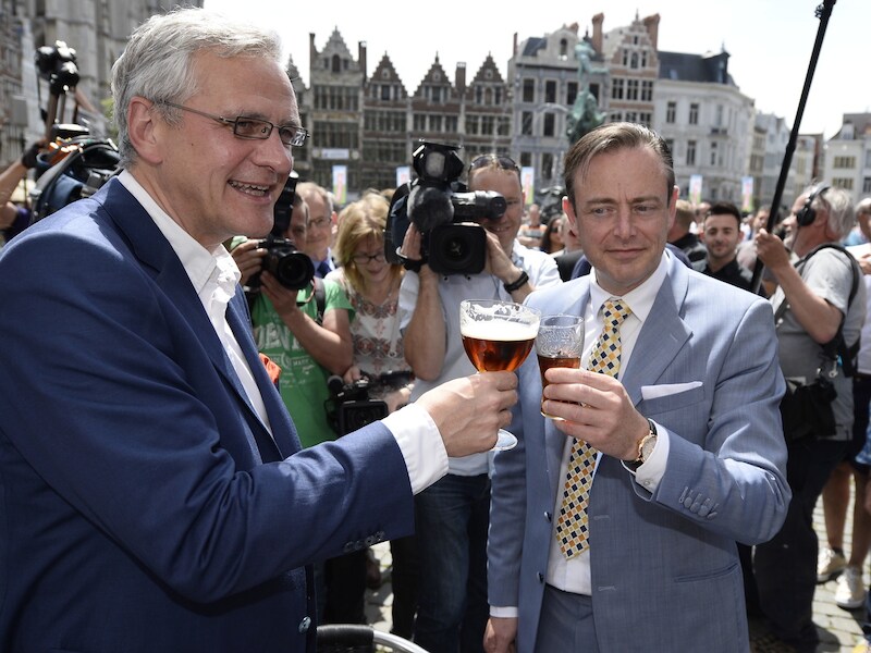 Peeters en De Wever op verkiezingsdag, 25 mei.
