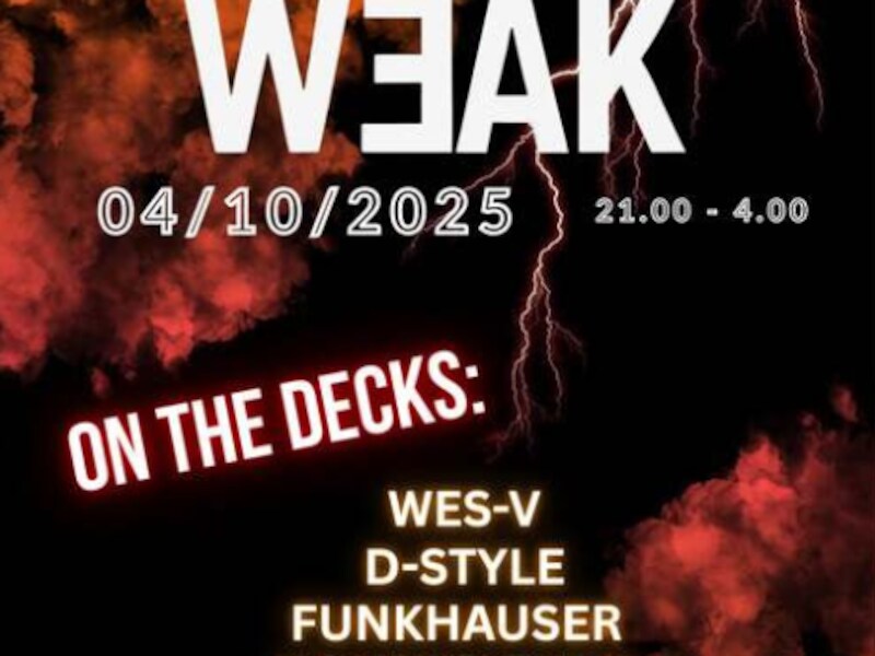 Line-up van feestconcept WEAK op 4 oktober in Oosterzele compleet