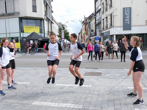 Ropeskipping tijdens een vorige Autovrije Zondag in Vilvoorde