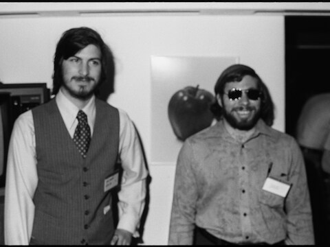 Jobs en Wozniak in 1977.