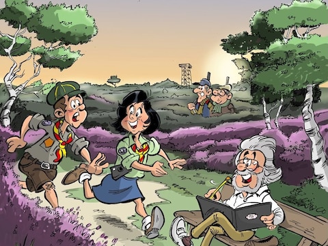 Vier striptekenaars bundelen krachten voor strip ‘Het raadsel van de Kalmthoutse Heide'. 