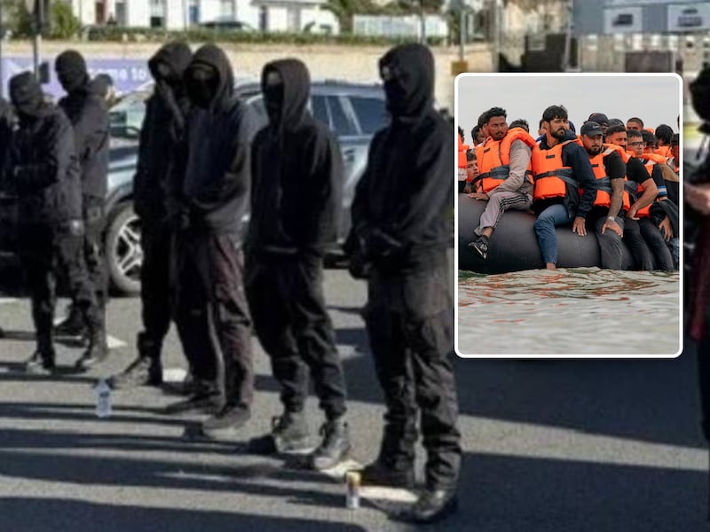 Gemaskerde demonstranten blokkeren haven Dover bij protest tegen illegale migratie