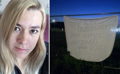 Brenda (33) wil haar relatie redden en doet dat met... spandoek over E314: “Ik wil de hele wereld tonen hoe graag ik hem zie”