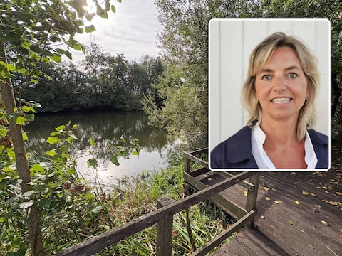 In de oude Leiearm in Grammene zou er eventueel kunnen gezwommen worden., Inzet: Sofie D'hondt.