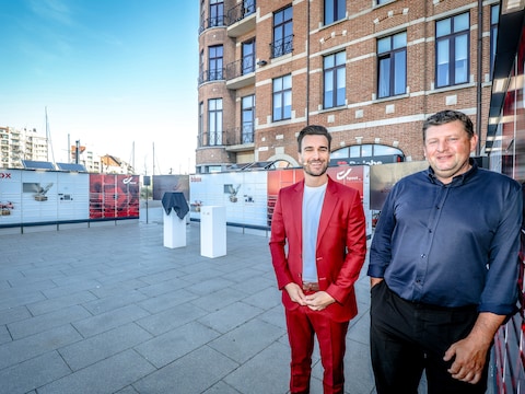 Oostends burgemeester John Crombez en Chief Automated Parcel Officer bij Bpost Laurens Himpe