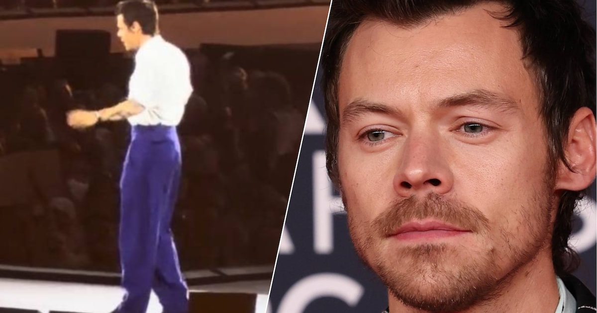 Harry Styles legt show in Amsterdam stil voor fan die vooraan onwel wordt: “Hebben we hier water?”