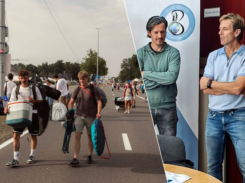 Frederik Luyten, woordvoerder Pukkelpop, Luc Vertessen van het Kiewitfonds.