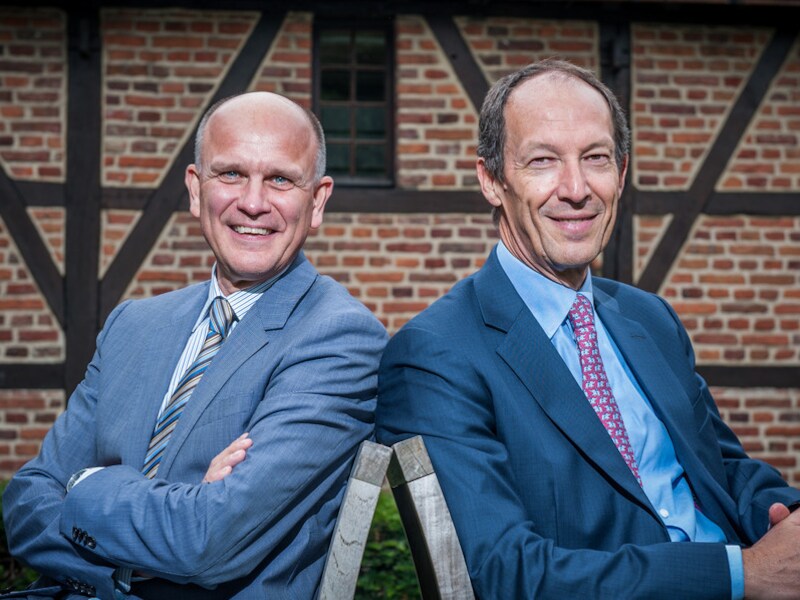 Concentra-CEO Marc Vangeel en zijn collega van Corelio, Luc Missorten.