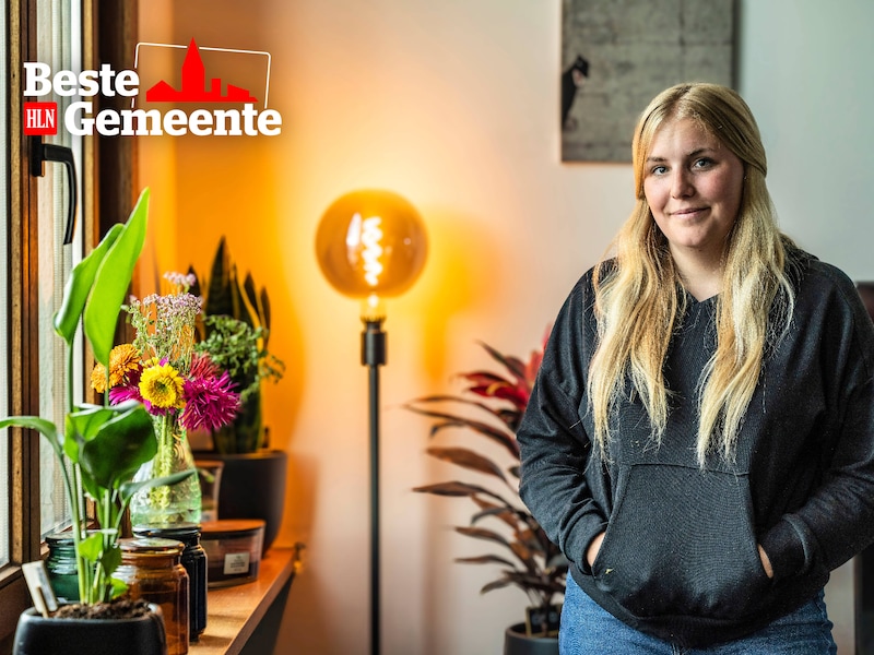 Amelie Albrecht in haar woning in Dendermonde.