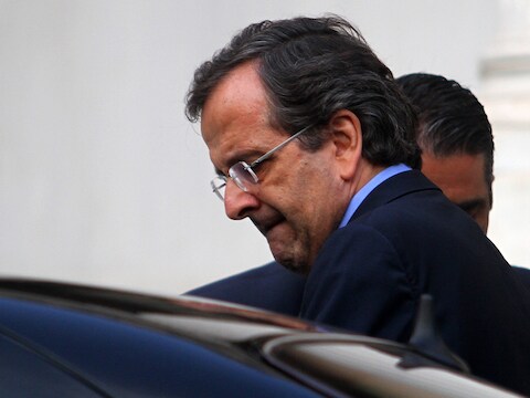 De Griekse premier Antonis Samaras.