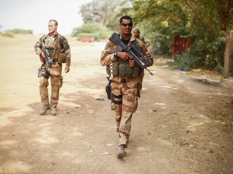 Franse soldaten patrouilleren in het noroden van Mali.