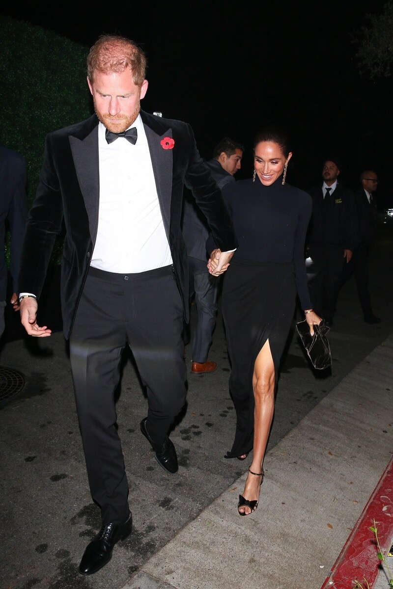 Prins Harry en Meghan Markle toen ze arriveerden op het verjaardagsfeest van Kris Jenner afgelopen november