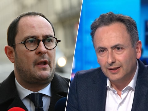 Vincent Van Quickenborne (links) en gerechtsjournalist Faroek Özgünes.