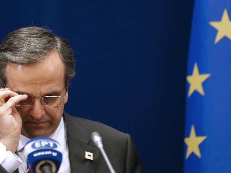 De Griekse premier Antonis Samaras
