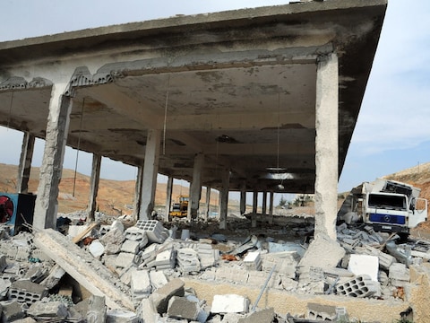 De Israëlische luchtaanvallen richtten schade aan in Syrië.