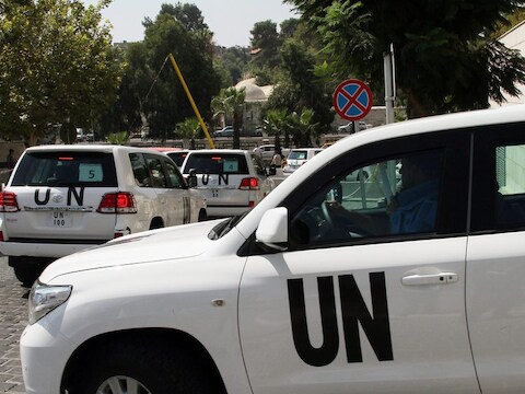VN-inspecteurs bezochten Damascus.