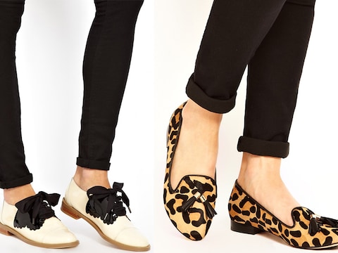 Herenschoenen met een vrouwelijk kantje en aanstekers met dierenprint bij Asos.com.