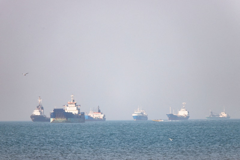 Tankers in the Strait of Hormuz.