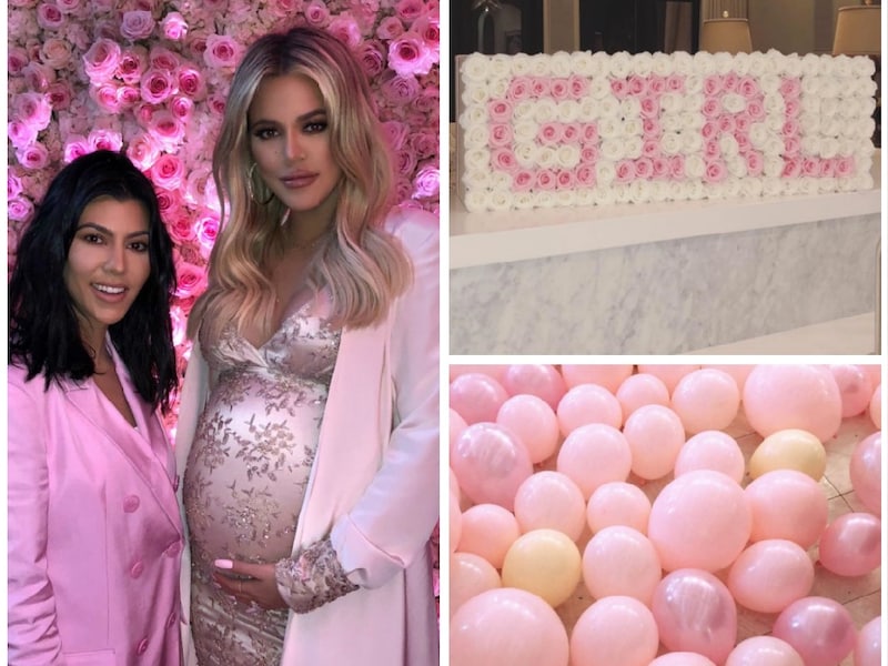 In beeld: Khloé Kardashian geeft extravagante babyshower