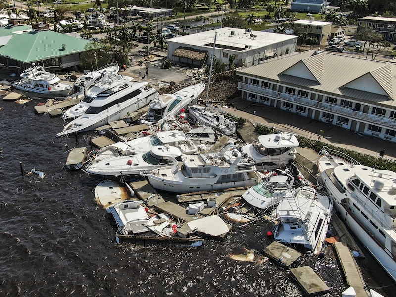 Ravage in Fort Myers na de passage van orkaan Ian.