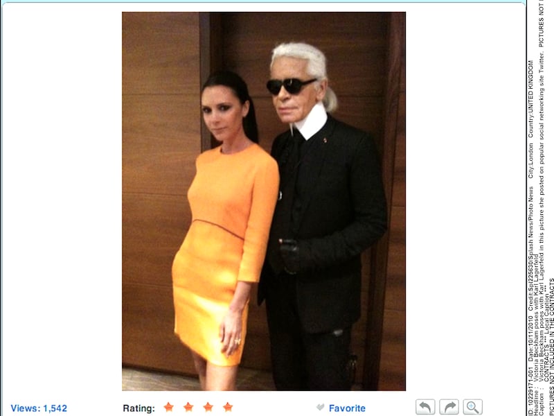 Victoria Beckham en Karl Lagerfeld.
